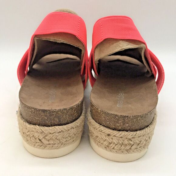 Madden Girl Cybell Espadrille Platform Sandal Women 7.5M Hot Pink Elastic Strap - Picture 4 of 9